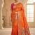 Orange Color Jaqurad Weaving All Over Body Jaal With Border Naylon Dola Pashmina Silk Saree