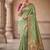 Parrot Green Color Jaqurad Weaving All Over Body Jaal With Border Naylon Dola Pashmina Silk Saree