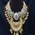 Chandbali Necklace Earrings Set | Antique Gold Kashmiri Kundan Pearl Statement