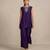 Royal purple embroidered raw silk co ord set