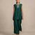 Emerald green embroidered raw silk co ord set