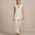 Ivory embroidered raw silk co ord set