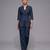 Dark blue dupion silk co ord set