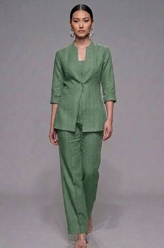 Sage green dupion silk co ord set
