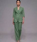 Sage green dupion silk co ord set