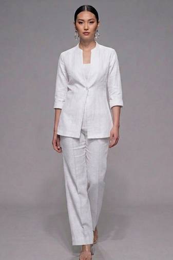 White dupion silk co ord set