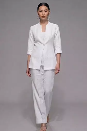 White dupion silk co ord set