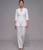 White dupion silk co ord set