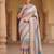 Cream-Sky Blue Color Siquence Embroidery Cut Work Lace Fitting Viscos Mx Jari Viscos Mx Jari Dola Silk Saree