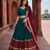 Peacock Teal Fox Georgette Navratri Lehenga Choli with Embroidered Dupatta