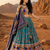 Teal Floral Dola SilkBlend Patola Lehenga Choli with Gamthi Work Dupatta
