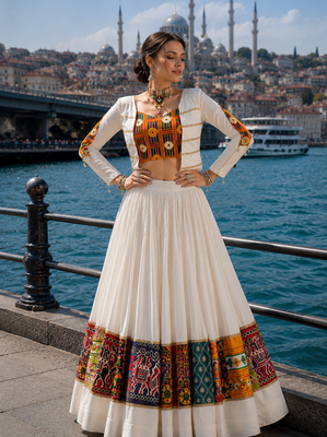 Multicolor Navratri Lehenga with Kutchi Work Fancy Top 1