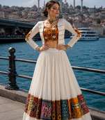 Multicolor Navratri Lehenga with Kutchi Work Fancy Top