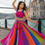 Multicolor Georgette Navratri Lehenga Choli with Kodi Mirror Work