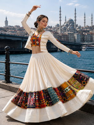 Multicolor Navratri Lehenga with Kutchi Work Fancy Top 3