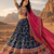 Blue Floral Dola SilkBlend Patola Lehenga Choli with Gamthi Work Dupatta