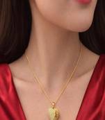Gold Heart Pendant Necklace Stud Earring Set