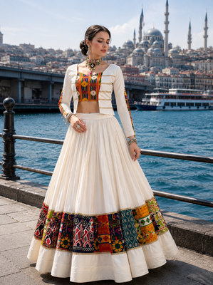 Multicolor Navratri Lehenga with Kutchi Work Fancy Top 4