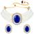 Gold plated blue crystal & beads studded choker necklace earrings set ethnic jewellery for women