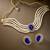 Gold plated blue crystal & beads studded choker necklace earrings set ethnic jewellery for women