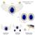Gold plated blue crystal & beads studded choker necklace earrings set ethnic jewellery for women