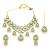 Green kundan & beads studded gold plated necklace earrings maangtikka ethnic jewellery set for women & girls