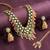 Green kundan & beads studded gold plated long necklace earrings maangtikka ethnic jewellery set for women & girls