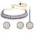 Gold plated kundan & blue beads studded choker necklace earrings & maangtikka set ethnic jewellery for women