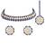 Gold plated kundan & blue beads studded choker necklace earrings & maangtikka set ethnic jewellery for women