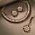 Gold plated kundan & maroon beads studded choker necklace earrings & maangtikka set ethnic jewellery for women