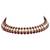 Gold plated kundan & maroon beads studded choker necklace earrings & maangtikka set ethnic jewellery for women