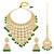 Gold plated kundan & green beads studded necklace jhumki earrings maangtikka ethnic jewellery set gift for women