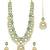 Gold plated mint kundan & beads studded necklace earrings maangtikka set ethnic jewellery for women & girls