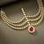Gold plated 3 layer traditional rani pink crystal white kundan matha patti maang tikka ethnic jewellery for women