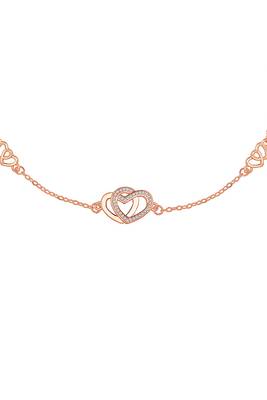 Rose gold plated cubic zirconia studded anklet payal fashion stylish jewellery for women & girls 3