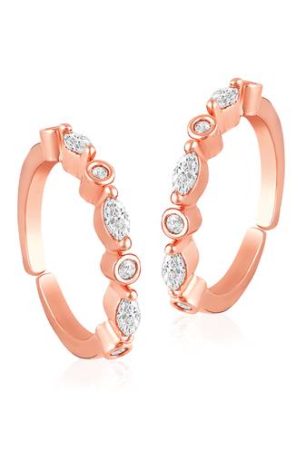 Rose gold plated cubic zirconia studded toe ring fancy bichiya jewellery gift for women