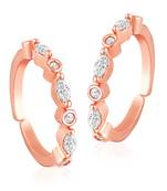 Rose gold plated cubic zirconia studded toe ring fancy bichiya jewellery gift for women