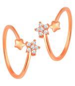 Rose gold plated cz studded adjustable toe ring stylish bichiya fancy daily regular jewellery for women
