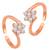 Rose gold plated cubic zirconia studded adjustable toe ring stylish bichiya fancy daily regular jewellery for women