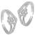 Silver plated cubic zirconia studded adjustable toe ring stylish bichiya fancy regular jewellery gift for women