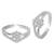 Silver plated cubic zirconia studded adjustable toe ring stylish bichiya fancy regular jewellery gift for women