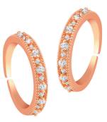 Cubic zirconia studded rose gold plated adjustable toe ring stylish bichiya daily regular fancy jewellery for women