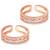 Cubic zirconia studded rose gold plated adjustable toe ring stylish fancy bichiya daily regular jewellery for women
