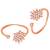 Cubic zirconia studded rose gold plated adjustable toe ring stylish floral bichiya daily regular jewellery for women