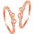 Rose gold plated cubic zirconia studded adjustable toe ring fancy bichiya stylish jewellery for women