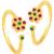 Rani pink green gold plated cubic zirconia studded adjustable toe rings stylish bichiya jewellery for women