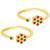 Rani pink green gold plated cubic zirconia studded adjustable toe rings stylish bichiya jewellery for women
