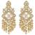 Gold plated crystals & beads studded dangle earrings ethnic jewellery gift for women & girls