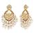 Gold plated champagne crystals & beads studded dangle earrings ethnic jewellery for women