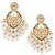 Gold plated champagne crystals & beads studded dangle earrings ethnic jewellery for women